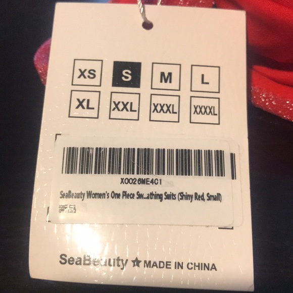 Women’s One Piece Swimsuit SeaBeauty Sz Small Red - Picture 5 of 5